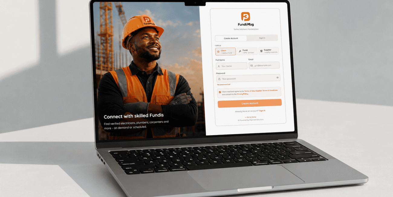 FundiPlug is a digital marketplace that connects clients with skilled and verified fundis, making it easier to find, hire, communicate with, and manage trusted service providers for a wide range of jobs.